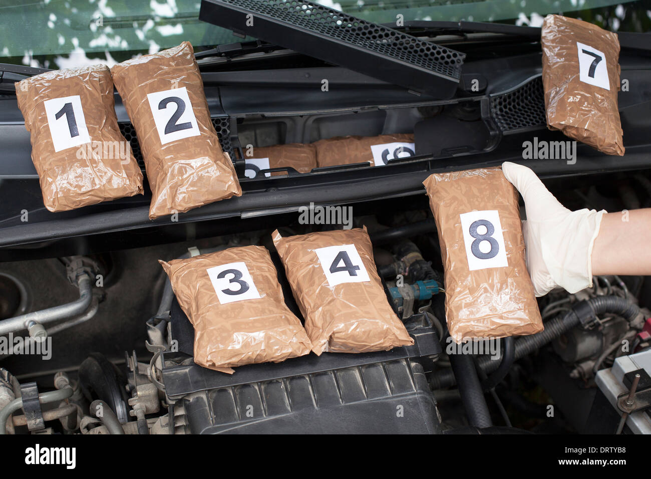 drug hidden in the engine compartment Stock Photo - Alamy