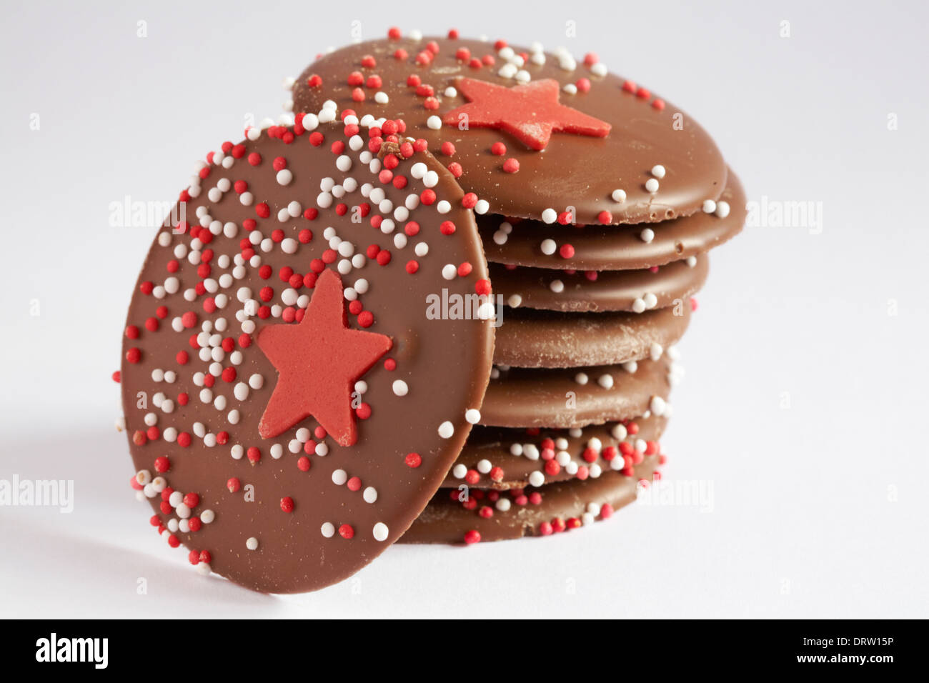 pile of Linden Lady handmade chocolate buttons, Linden Lady chocolates