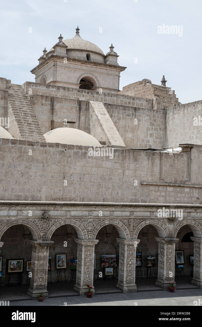 Church and cloister of the Society of Jesus 1698. Arequipa. Peru.UNESCO World Heritage Site. Stock Photo