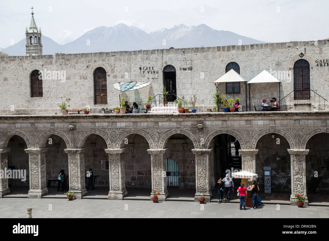 Church and cloister of the Society of Jesus 1698. Arequipa. Peru.UNESCO World Heritage Site. Stock Photo