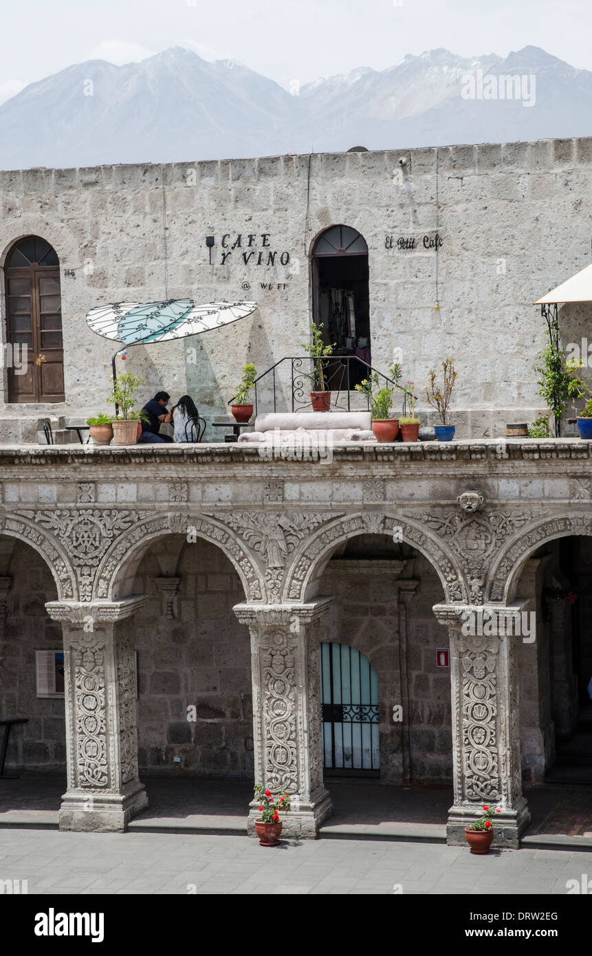 Church and cloister of the Society of Jesus 1698. Arequipa. Peru.UNESCO World Heritage Site. Stock Photo