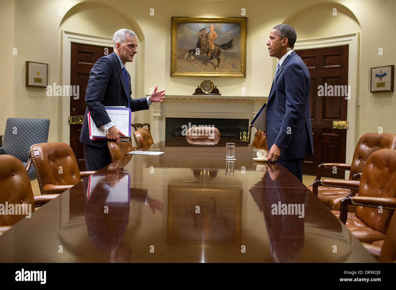 US President Barack Obama talks with Chief of Staff Denis McDonough ...
