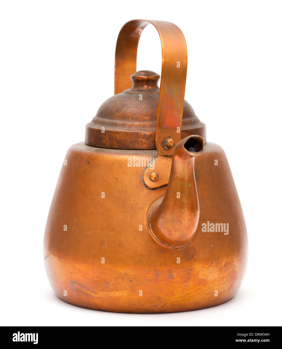 vintage copper kettle isolated on white background Stock Photo Alamy