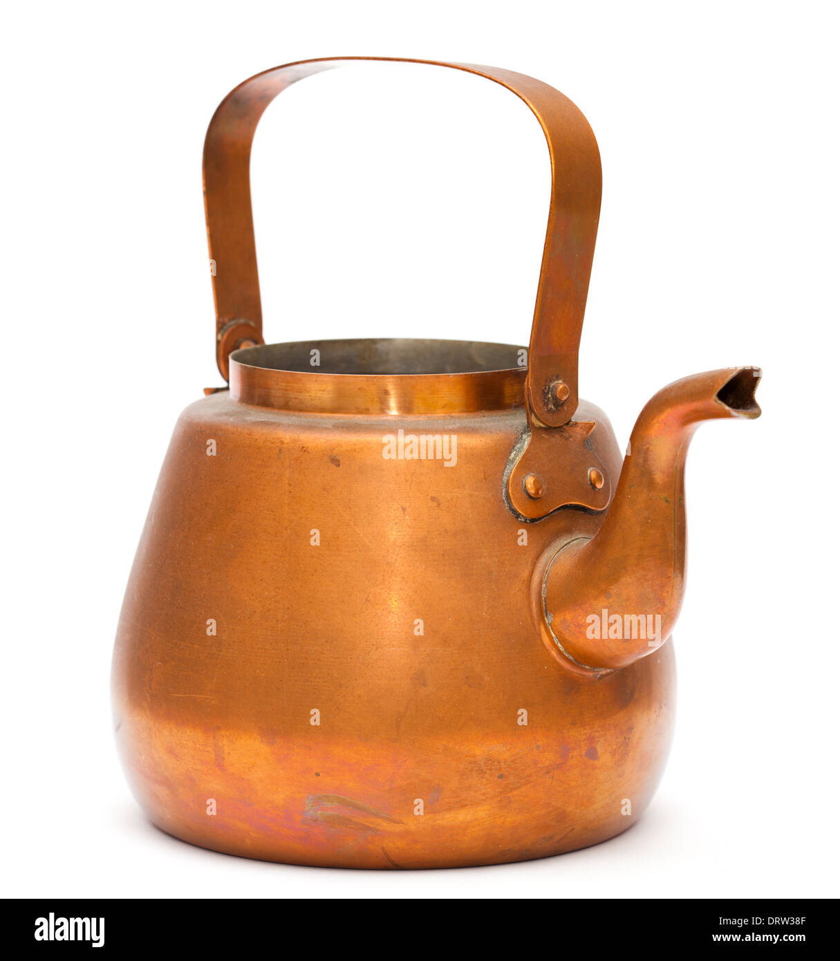 vintage copper kettle isolated on white background Stock Photo Alamy