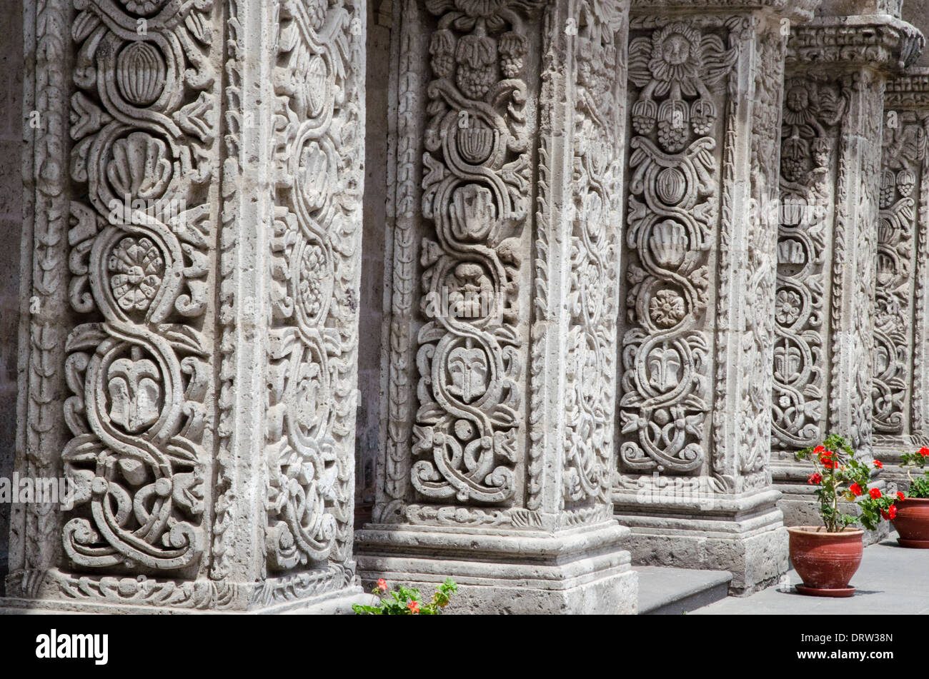 Church and cloister of the Society of Jesus 1698. Arequipa. Peru.UNESCO World Heritage Site. Stock Photo