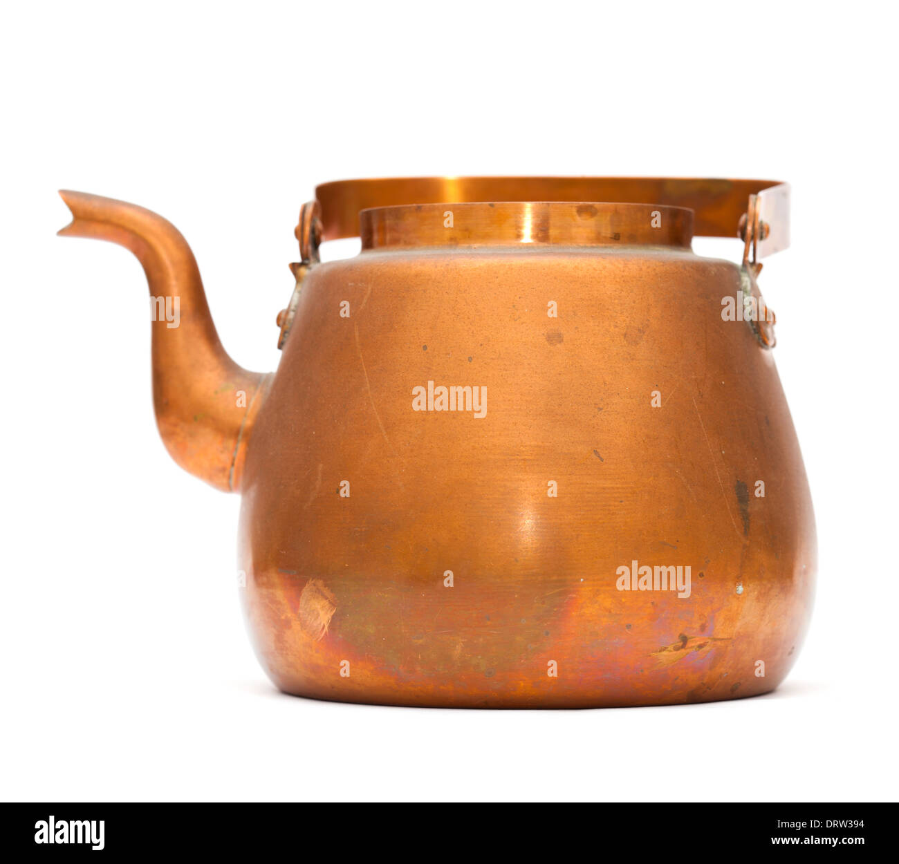 vintage copper kettle isolated on white background Stock Photo Alamy