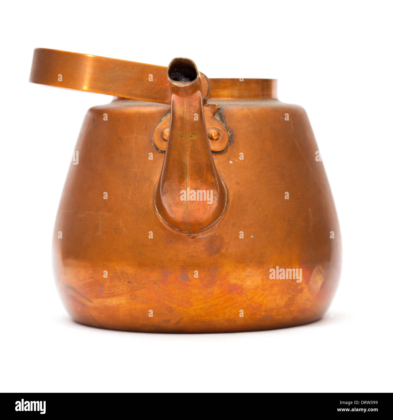 vintage copper kettle isolated on white background Stock Photo Alamy