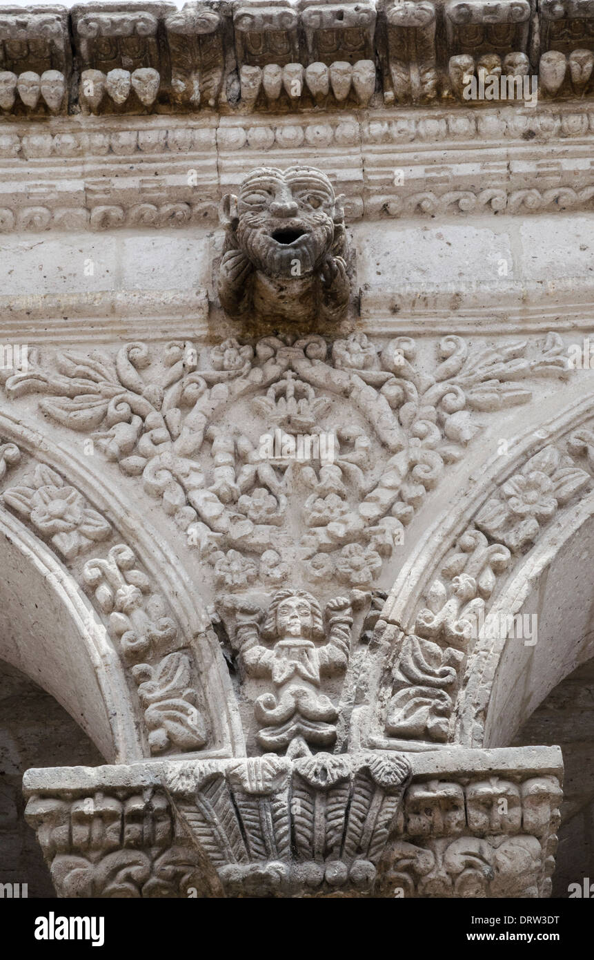 Church and cloister of the Society of Jesus 1698. Arequipa. Peru.UNESCO World Heritage Site. Stock Photo