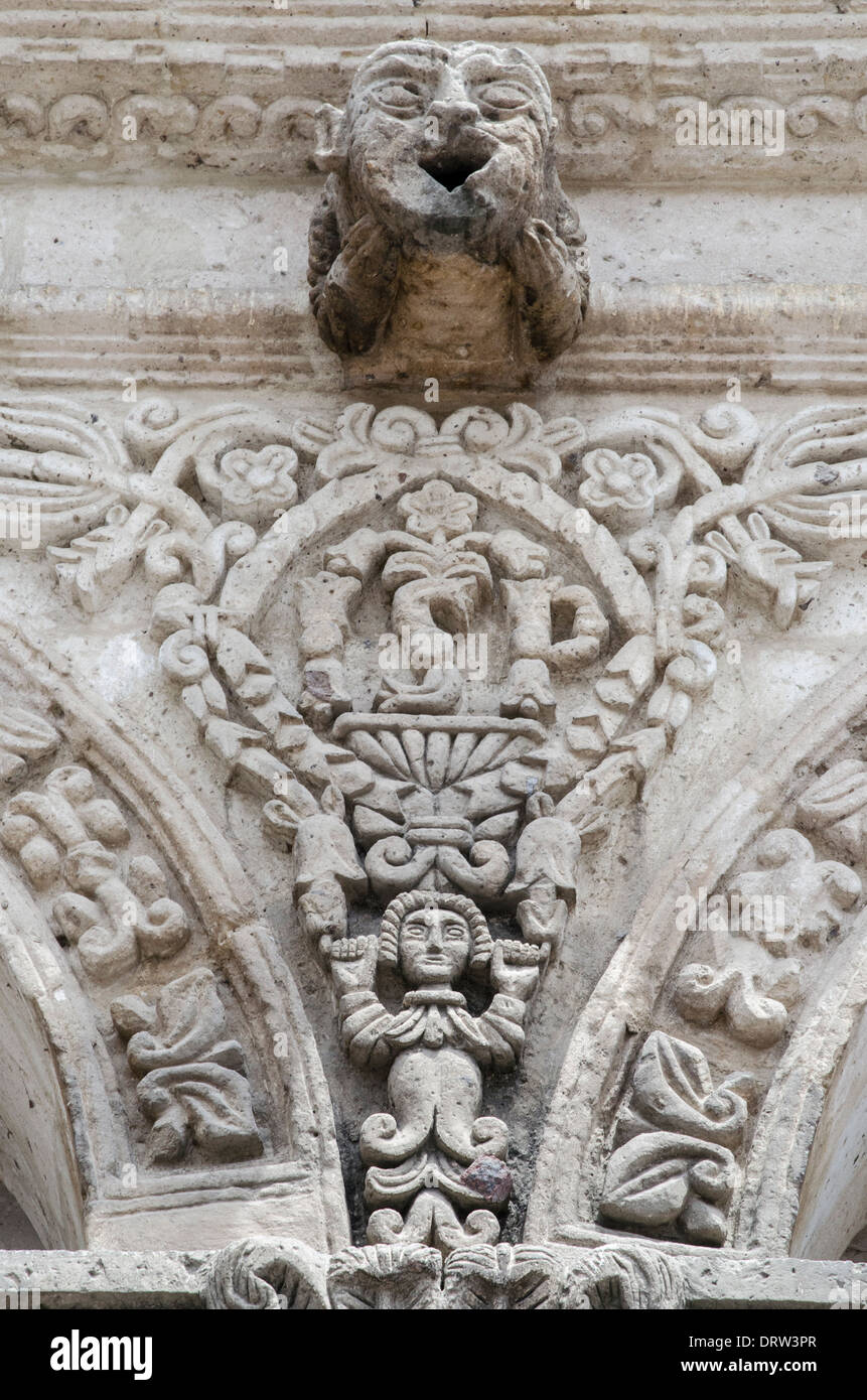 Church and cloister of the Society of Jesus 1698. Arequipa. Peru.UNESCO World Heritage Site. Stock Photo