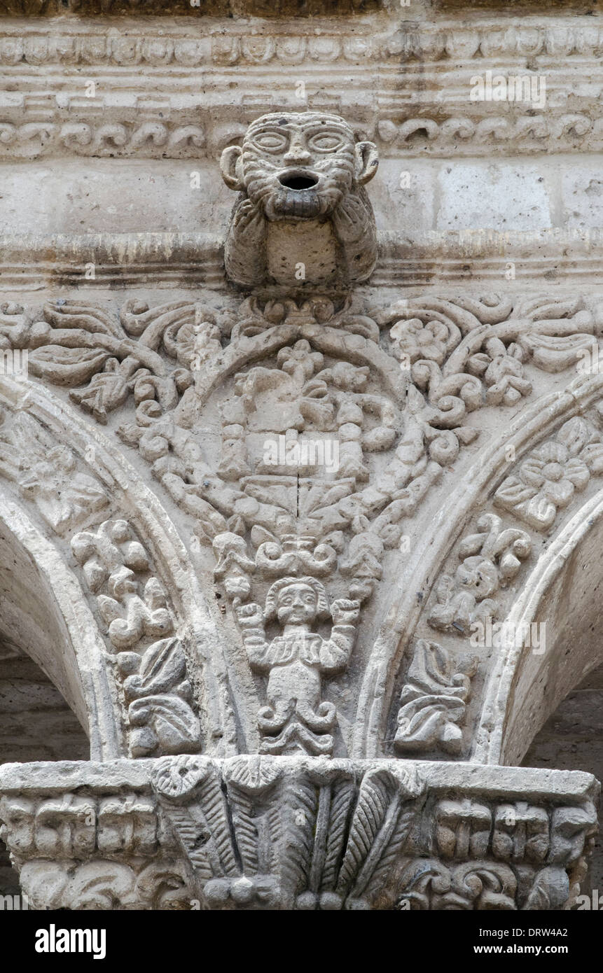 Church and cloister of the Society of Jesus 1698. Arequipa. Peru.UNESCO World Heritage Site. Stock Photo