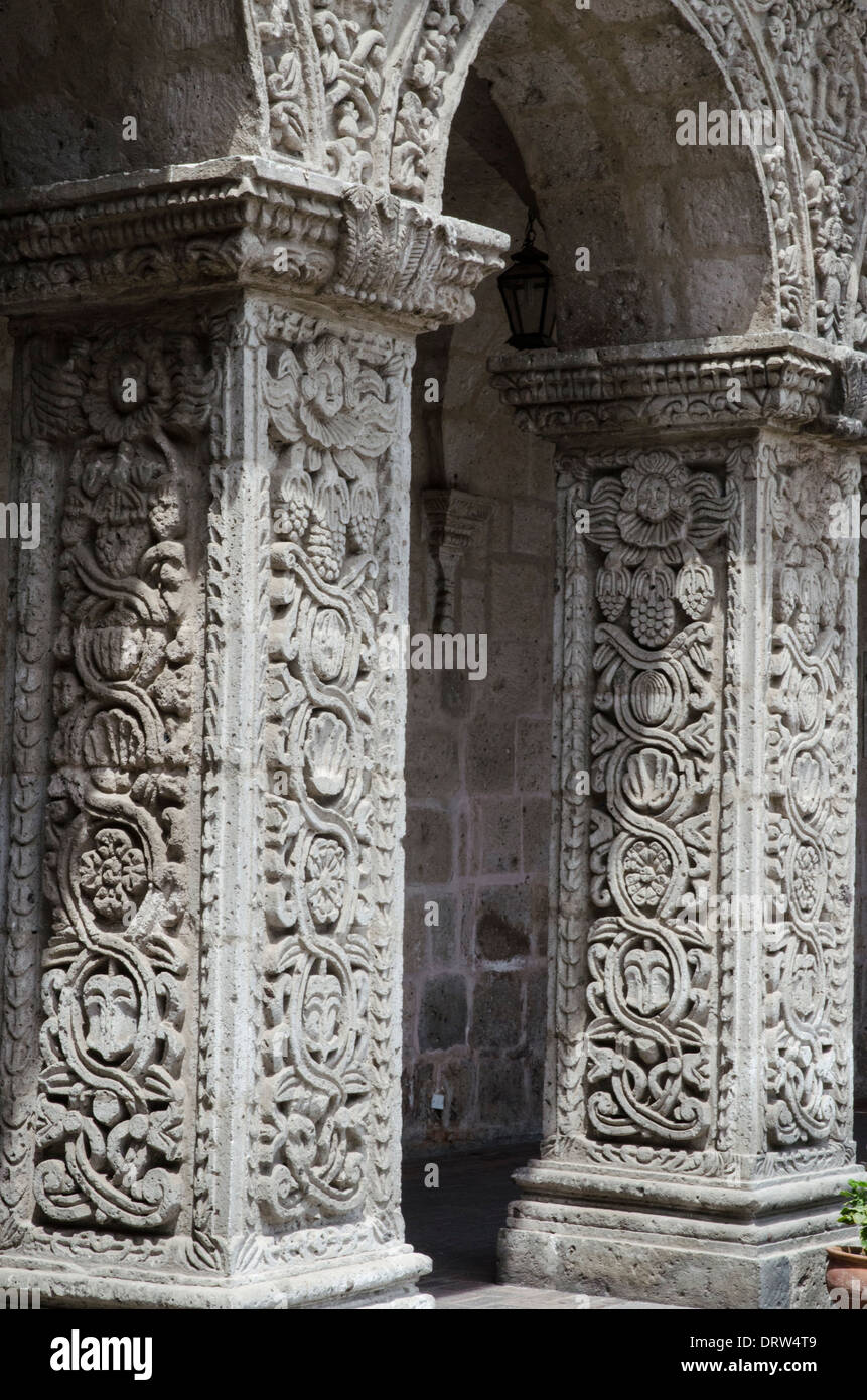 Church and cloister of the Society of Jesus 1698. Arequipa. Peru.UNESCO World Heritage Site. Stock Photo