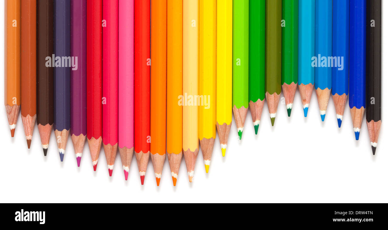 color pencils isolated on white Stock Photo - Alamy
