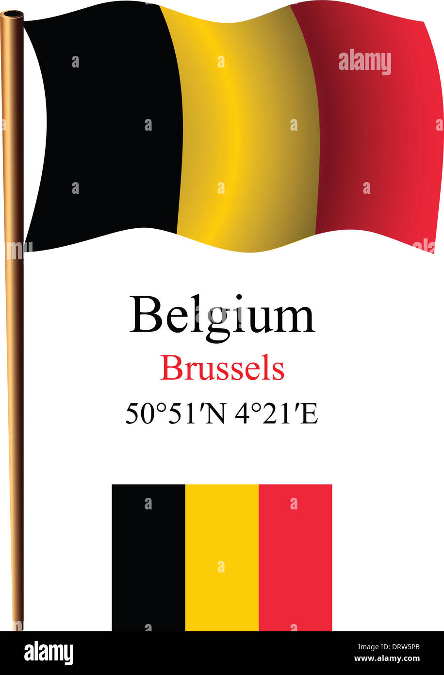 belgium wavy flag and coordinates against white background, vector art ...
