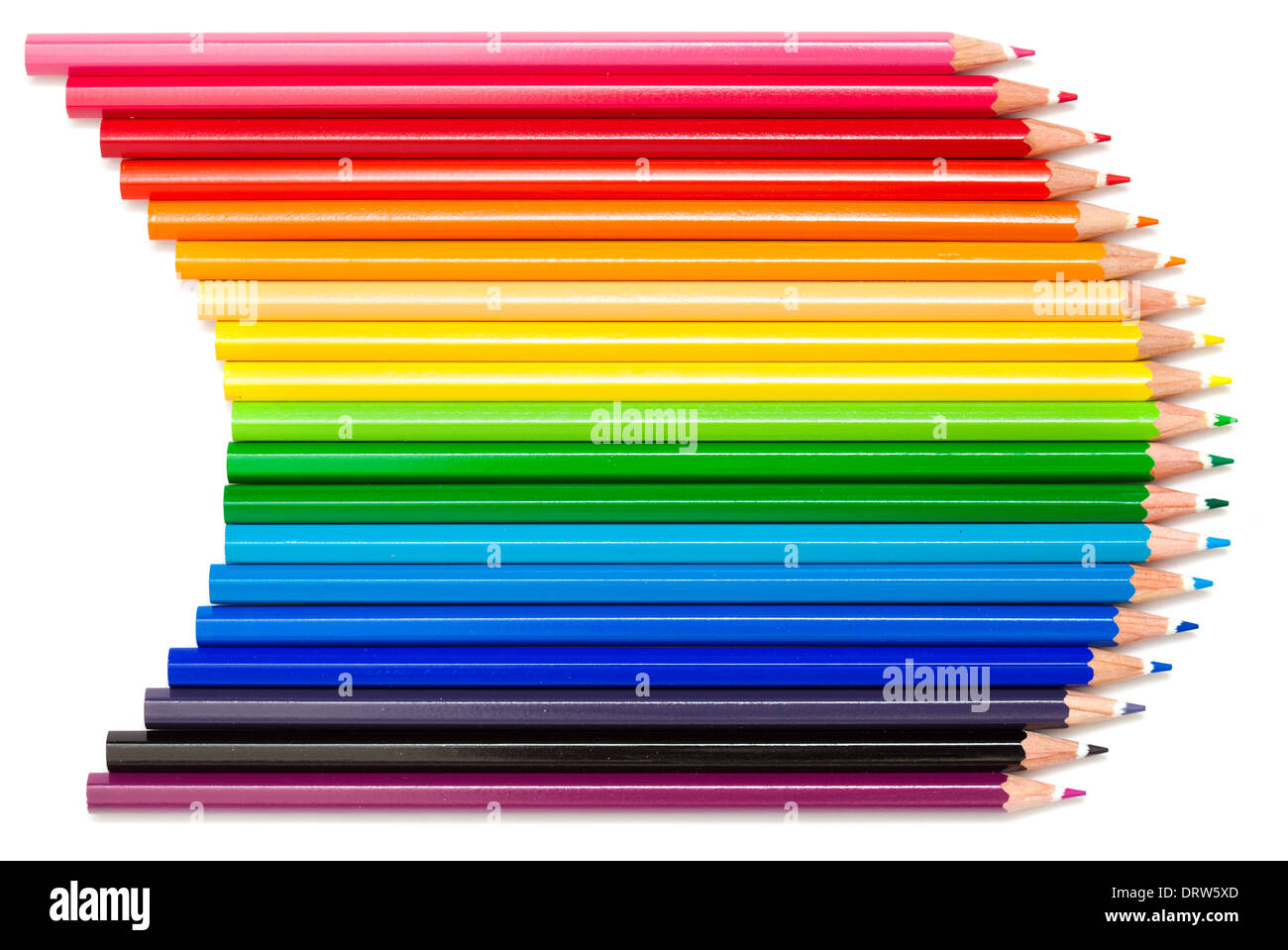 color pencils isolated on white Stock Photo - Alamy