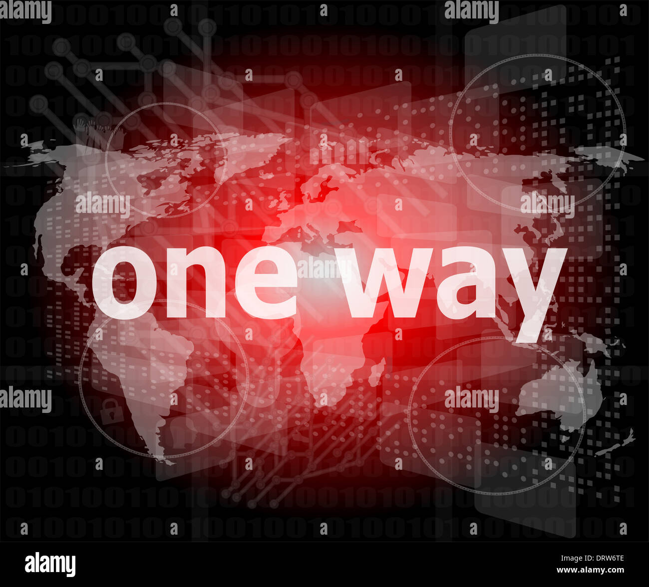 One Way Word On Touch Screen Interface Stock Photo Alamy