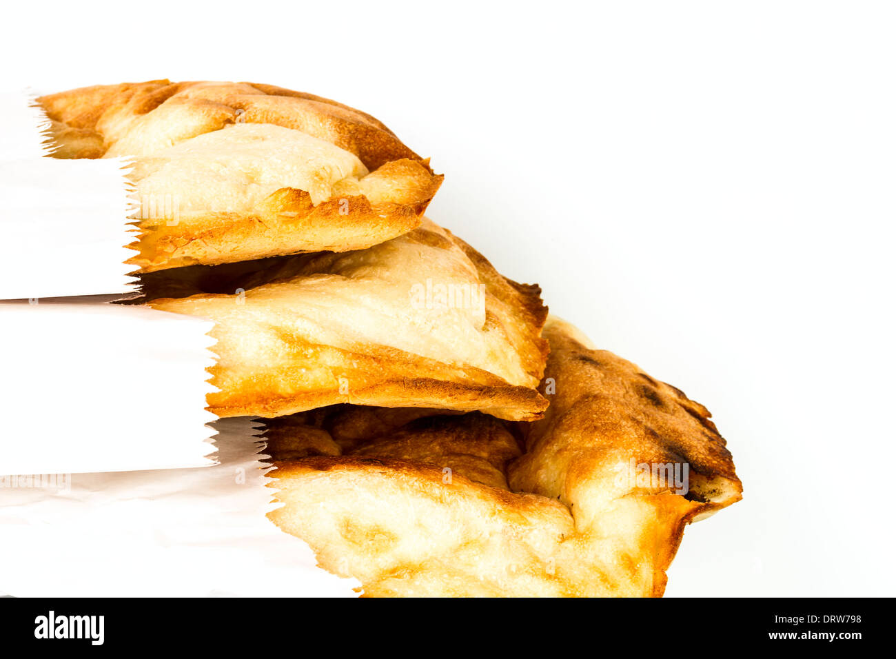 fresh pita bread isolated on white background Stock Photo