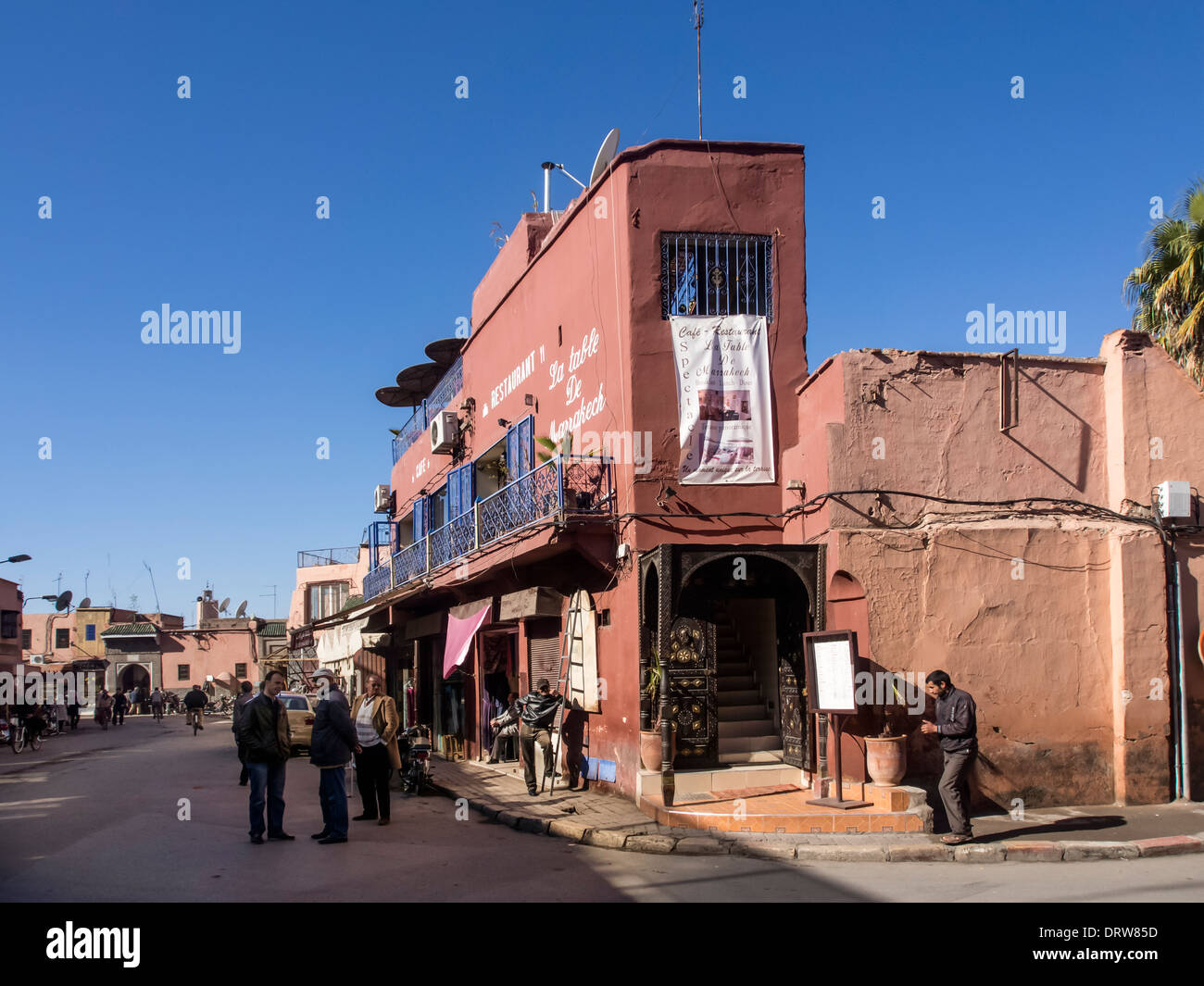 Street scene in the Mellah (Jewish)quarter of Marrakech (Marrakesh) Stock Photo