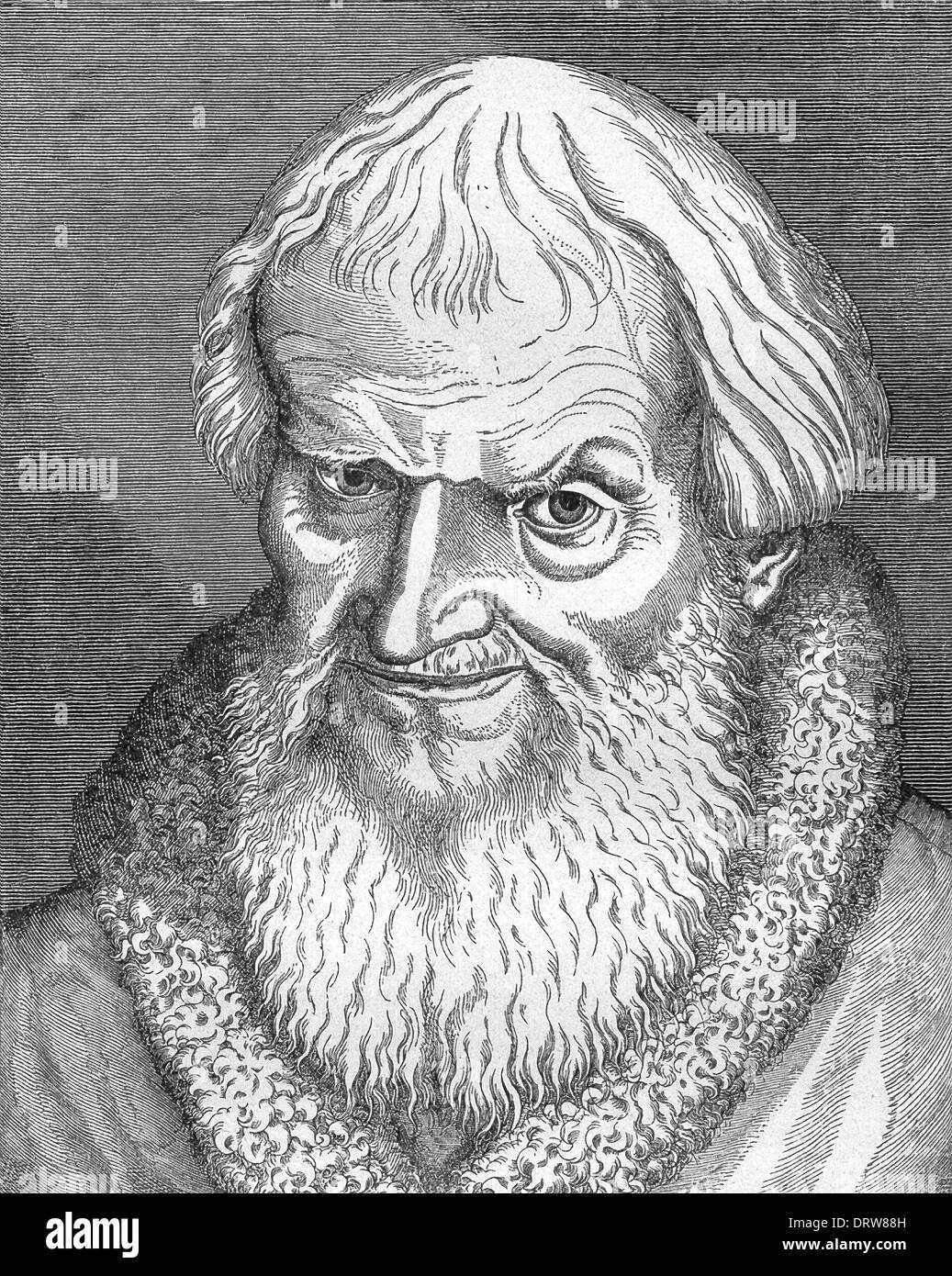 Hans Sachs (1494-1576) was a leading poet at the German school at Nuremberg. Stock Photo