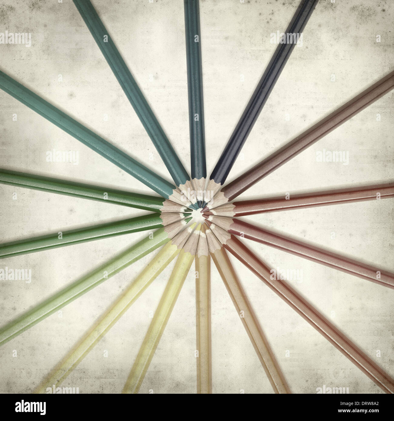 textured old paper background with color pencils Stock Photo - Alamy