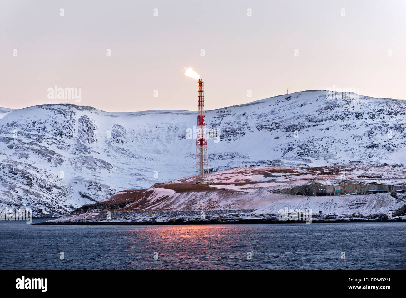 Liquefied natural gas plant on Melkøya island, near Hammerfest, Finnmark, Norway Stock Photo