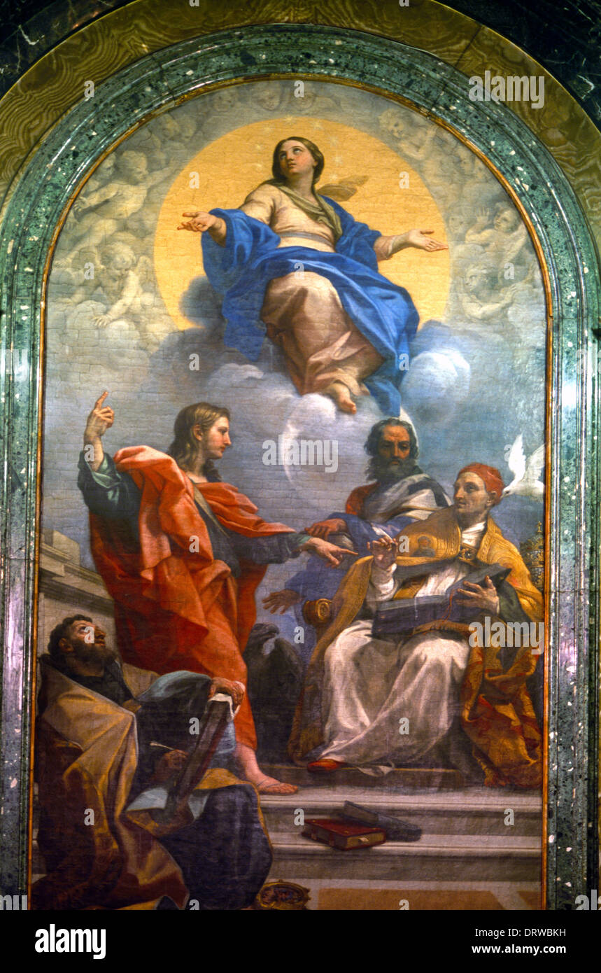 Rome Italy Santa Maria del Popolo The Assumption and Four Doctors of the Church Stock Photo