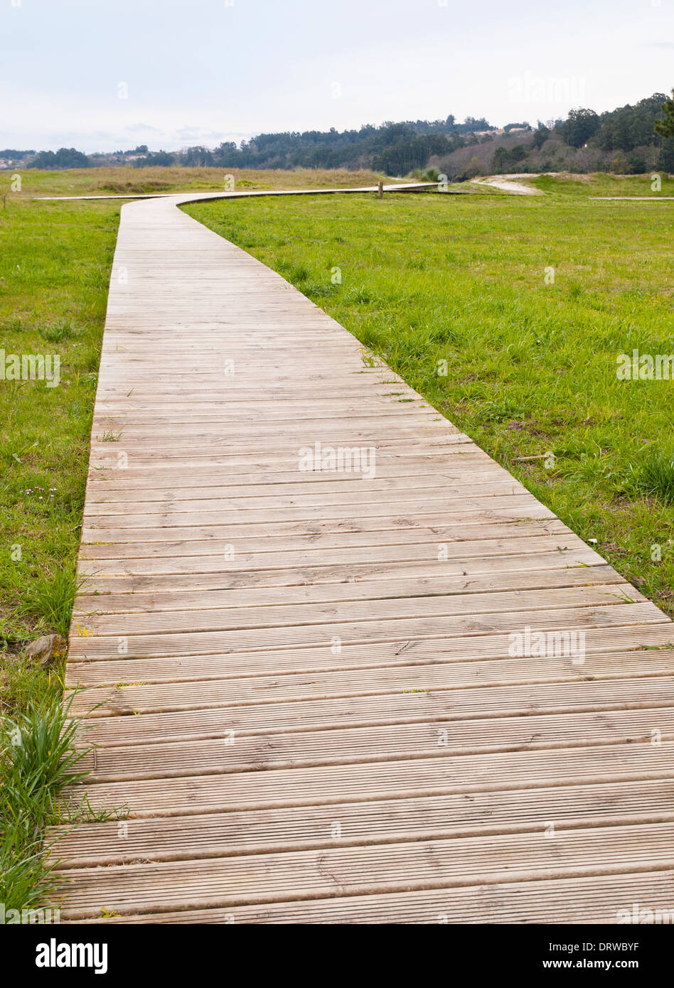 Gangway in a park. Photo is taken in Cabanas, Galicia, Spain Stock Photo