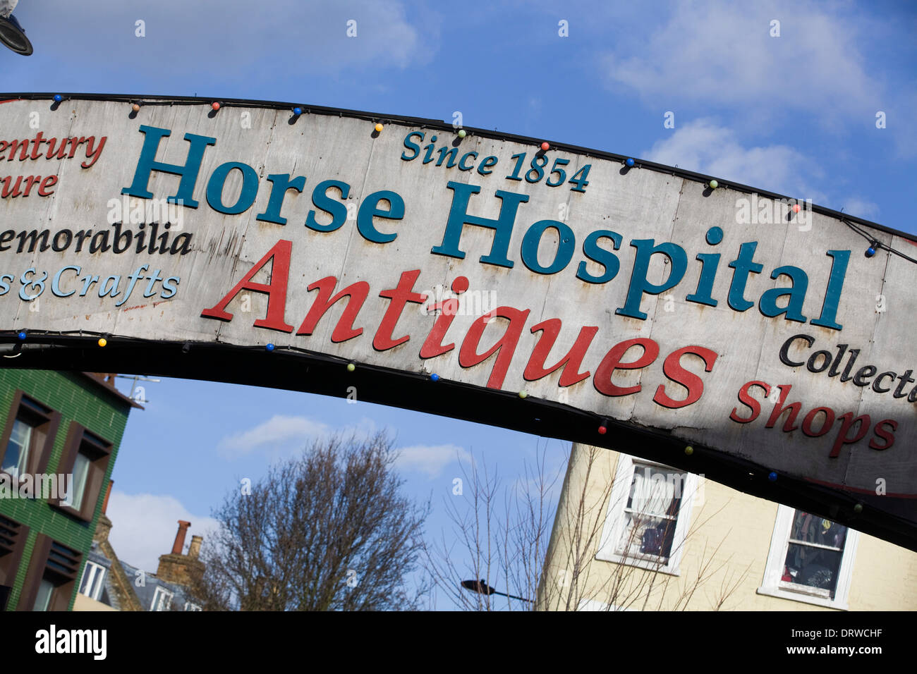 Horse Hospital Sign in the Stables Market Chalk Farm Road London Stock Photo