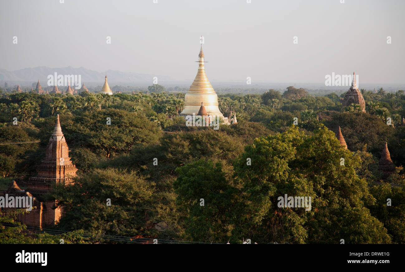 Aerial views of the temples in Bagan, Burma Myanmar Stock Photo