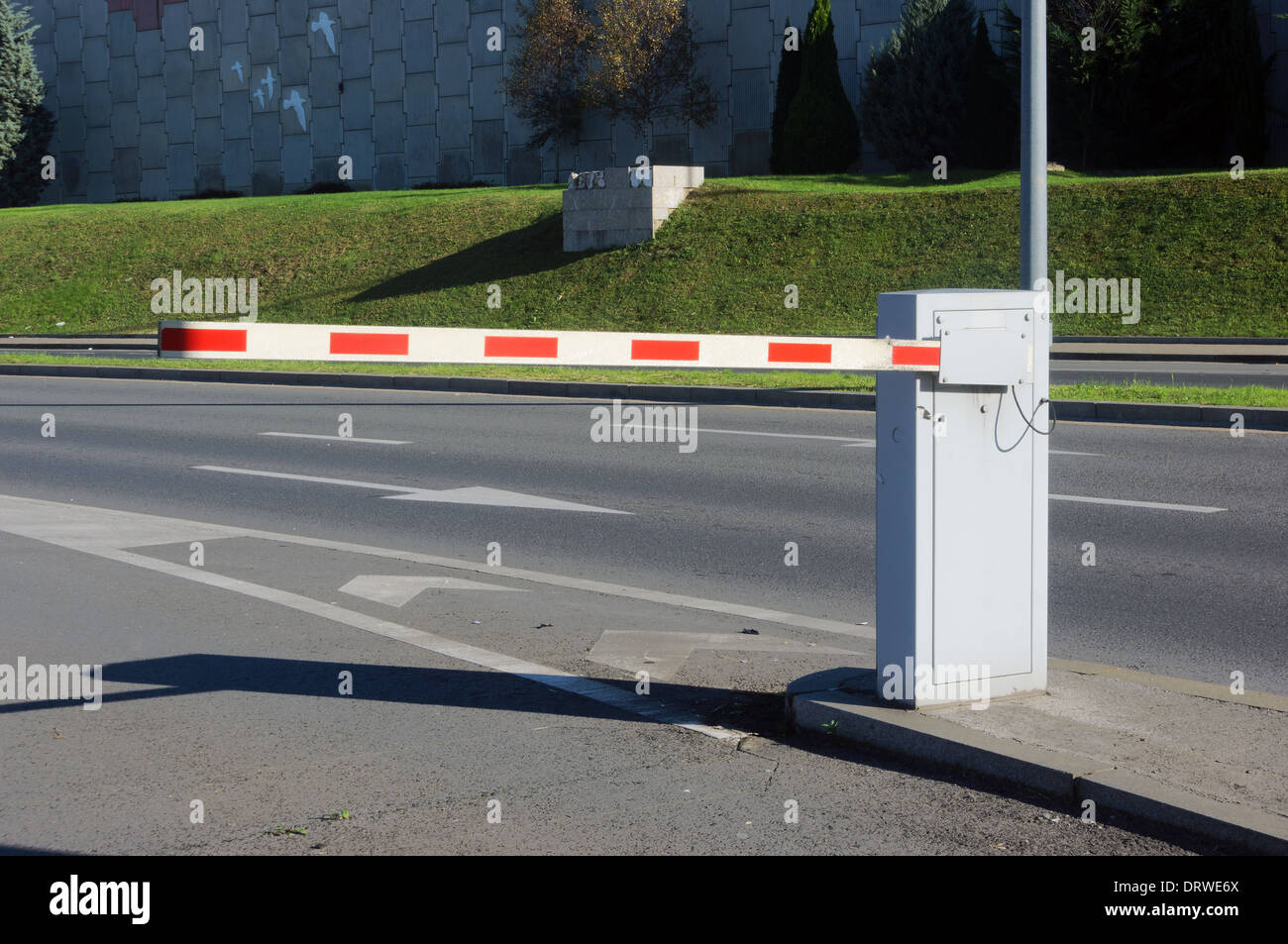 Vehicle security barrier on parking Stock Photo