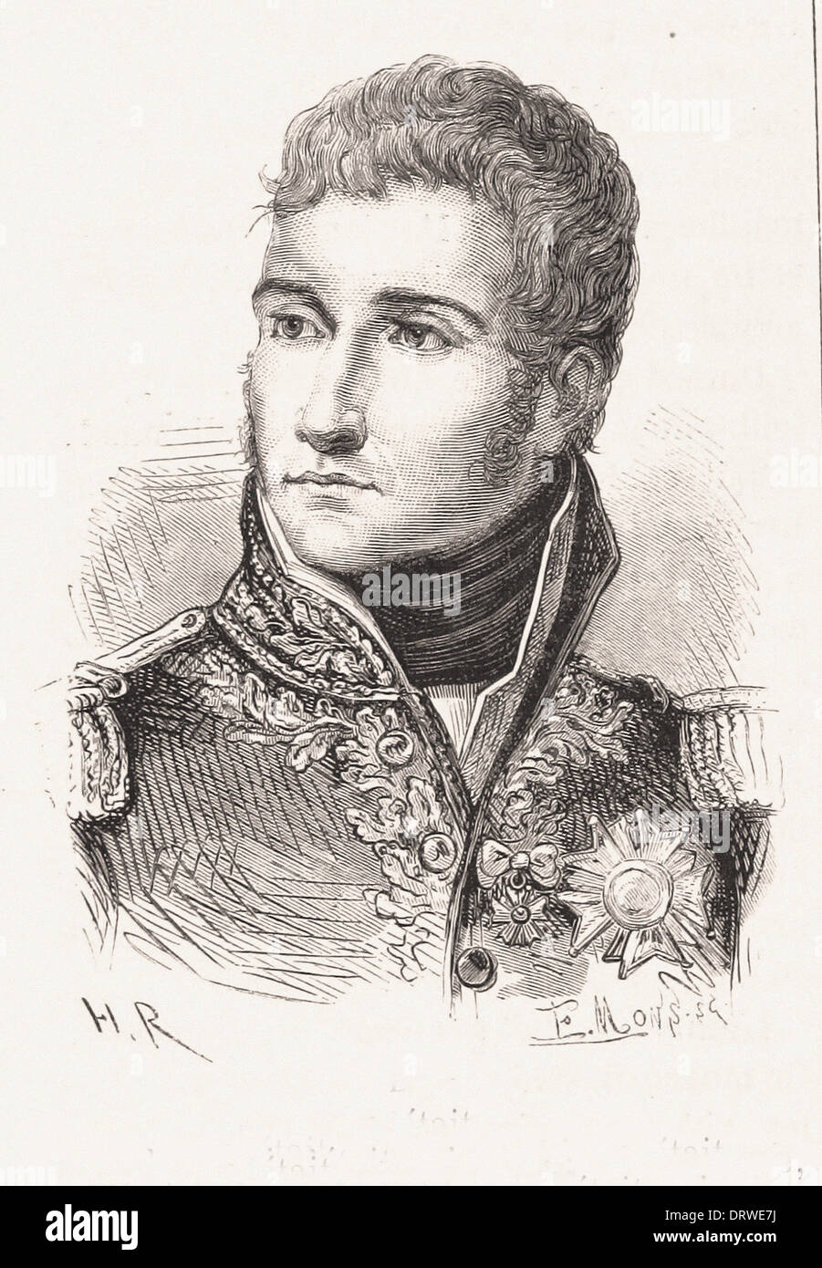 Portrait of Lannes - French engraving XIX th century Stock Photo