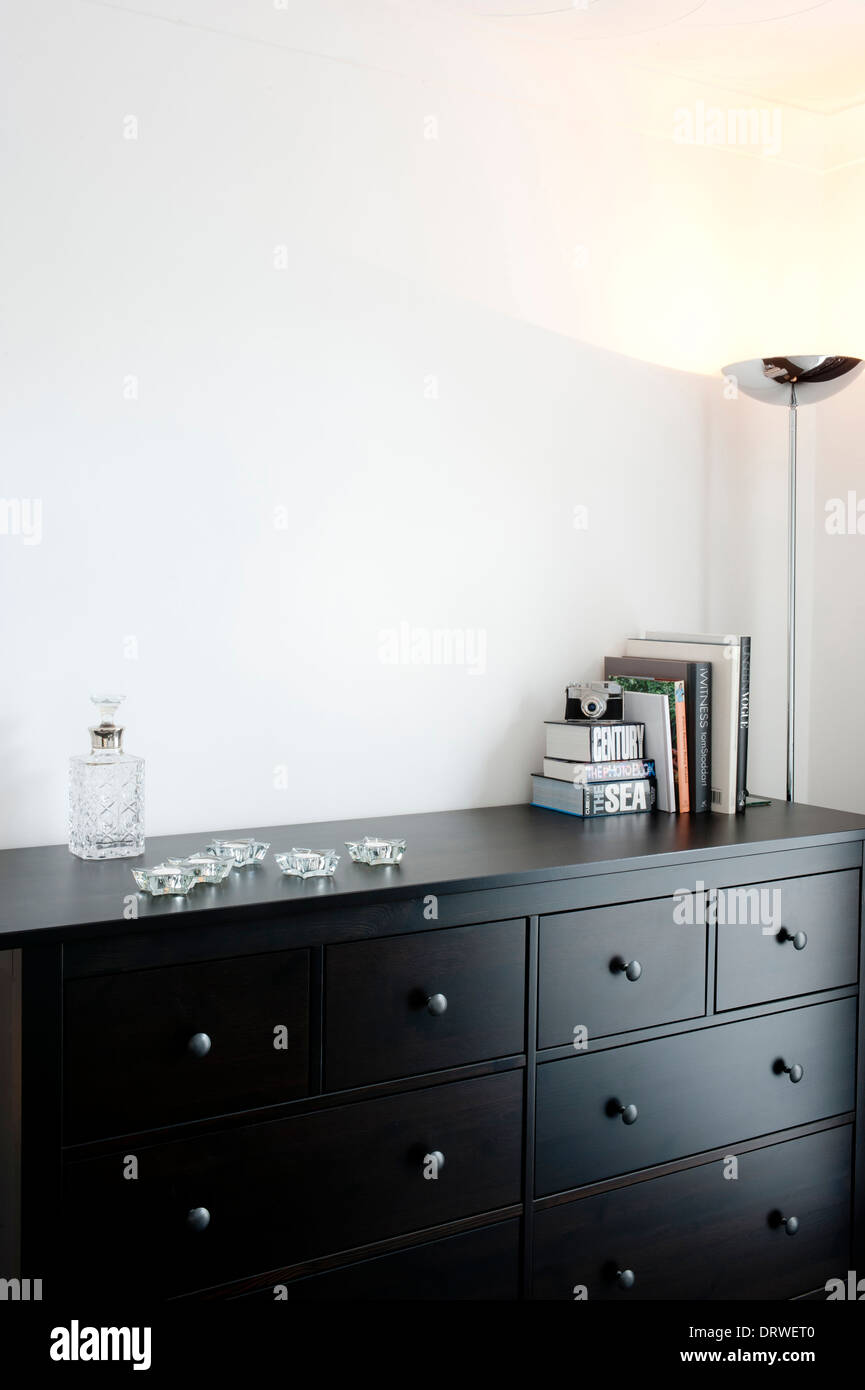 Interior room photo with blank wall for montage Stock Photo