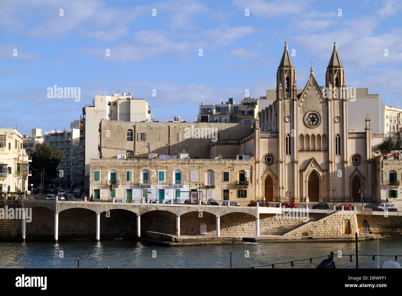 NEOGOTHIC CARMELITE PARISH CHURCH BALLUTA BAY ST JULIANS MALTA 07