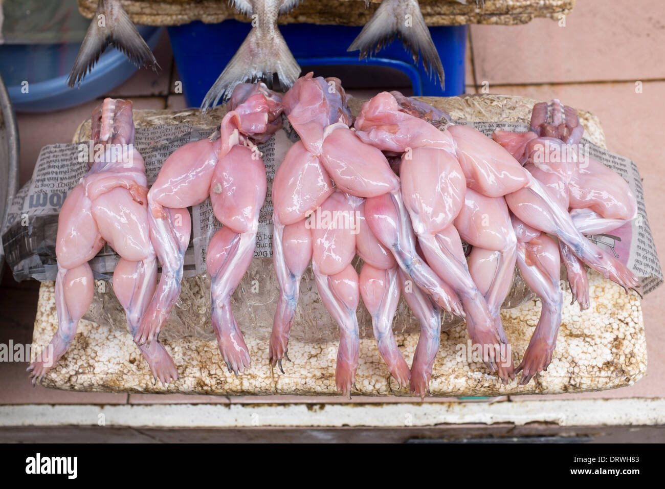Frogs Legs on sale at Ben Thanh Market Ho Chi Minh City Stock Photo