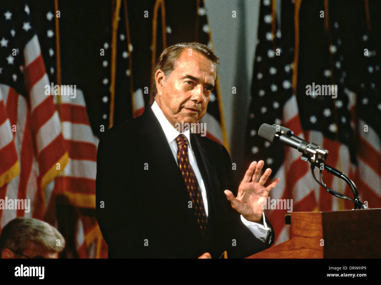 Republican US Senator Bob Dole during a campaign stop in the 1996 Presidential election September 11, 1996 in Washington, DC. Stock Photo