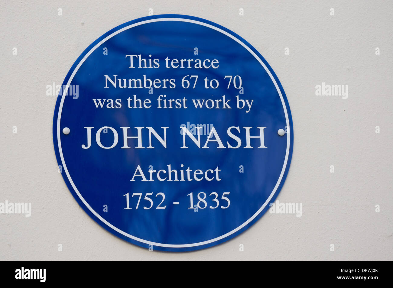 Blue Plaque of John Nash, London England United Kingdom UK Stock Photo