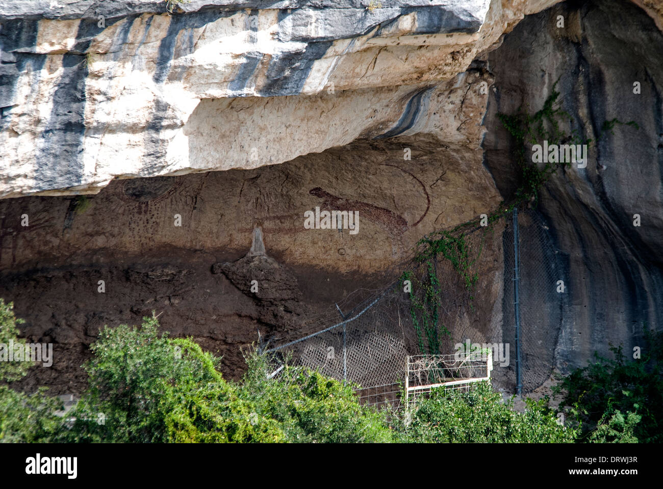 Panther Cave from the state park Seminole Canyon State Park Texas USA Stock Photo