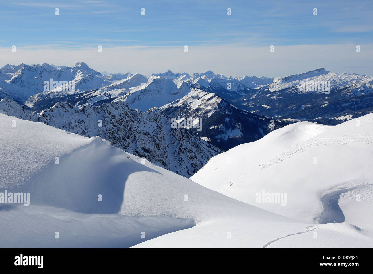 Landscape snow on mountains hi-res stock photography and images - Alamy