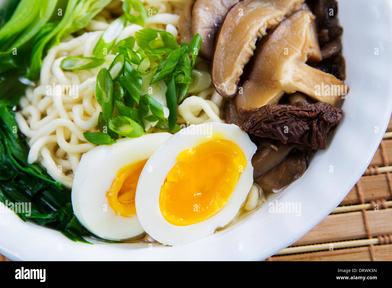 Traditional Ramen Noodle Mushroom Soup Stock Photo Alamy