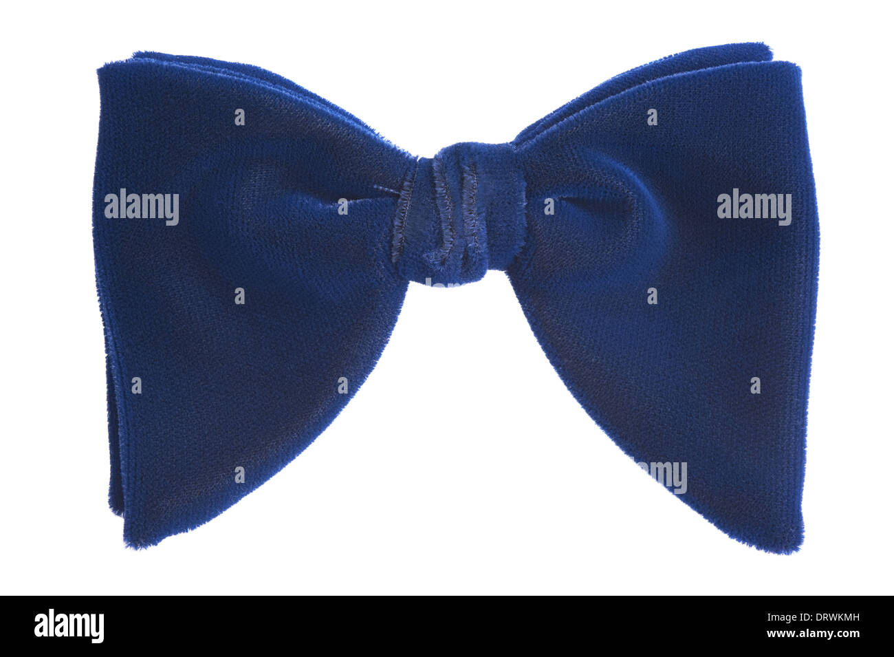 Retro blue bow tie isolated on white background Stock Photo