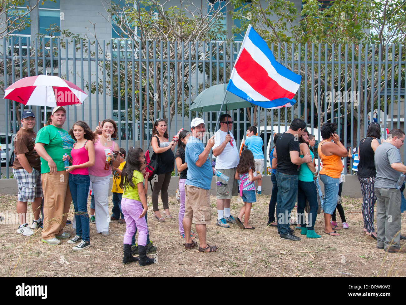Santa Ana, Costa Rica. 02nd Feb, 2014. On Sunday February 1st 2014, Hundreds of people were waiting patiently in line in San José suburb of Santa Ana. Adults were here to accompany their children who were casting their symbolic votes to choose Costa Rica’s new president. The new leader will replace Laura Chinchilla who’s been leading this Latin American nation since 2010.  Children’s votes dates to 1978 and is an excellent demonstration of Costa Rica’s desire to be a leader in democracy and human rights in this part of the world. Credit:  Megapress/Alamy Live News Stock Photo