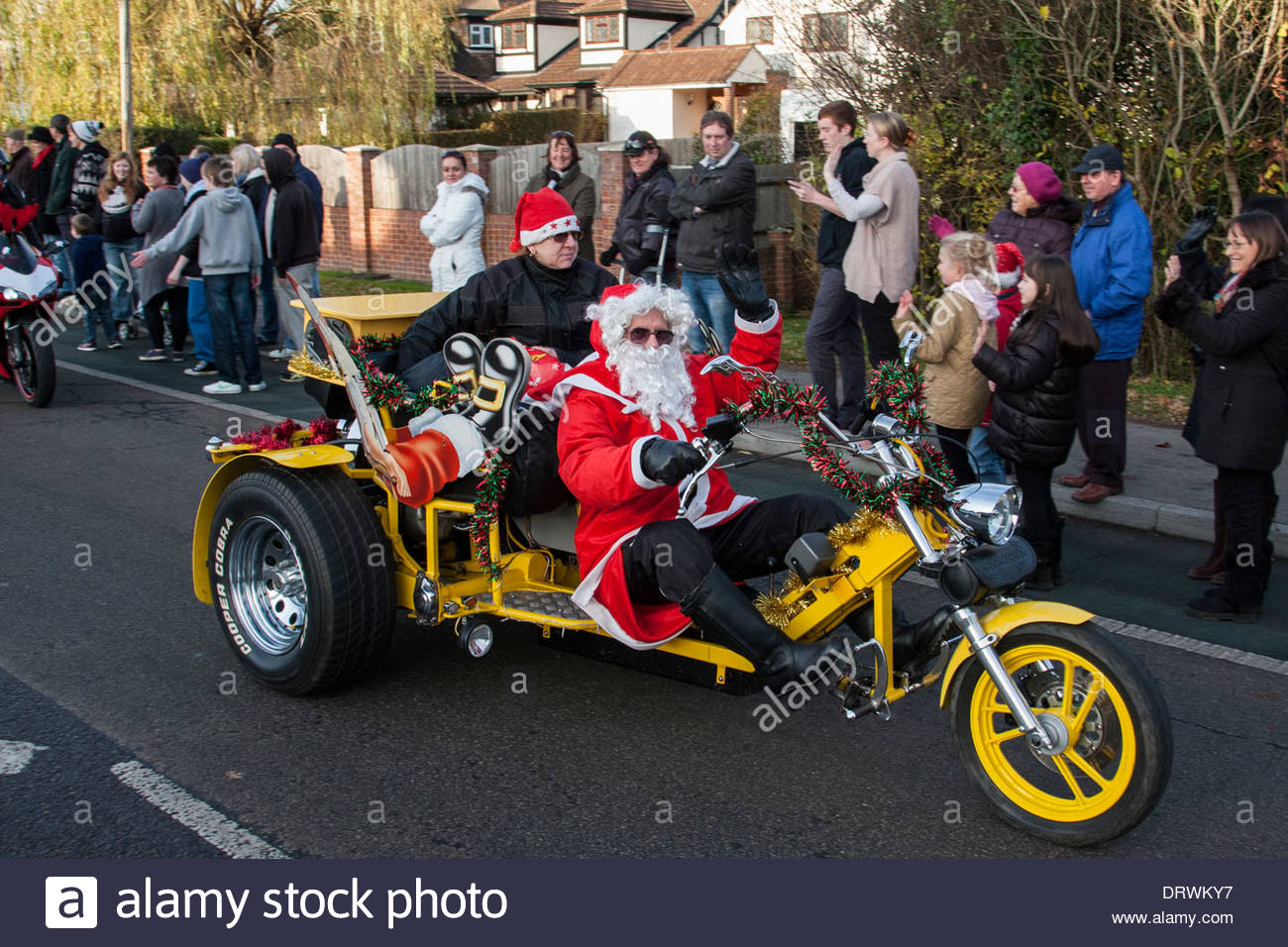 Christmas charity Santa motorcycle toy run in Wokingham for Barnardos Stock Photo 66332651 Alamy