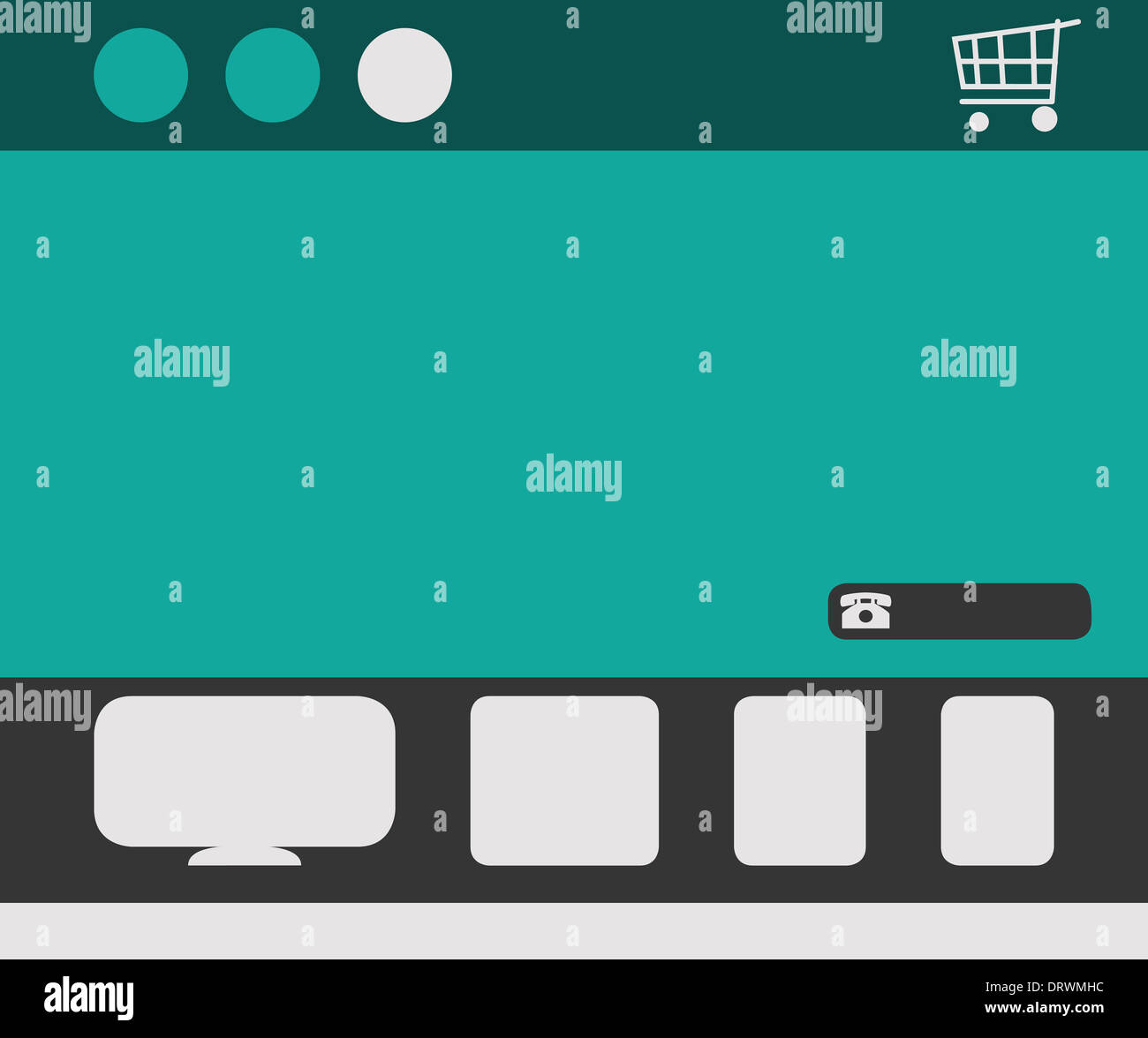 Template for responsive web design site with icons and shopping cart ...