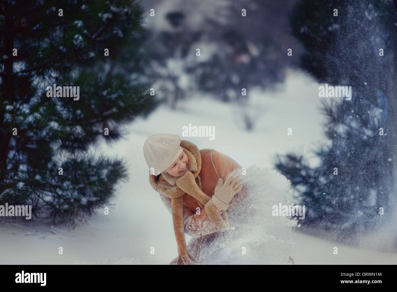 Woman joy winter hi-res stock photography and images - Alamy
