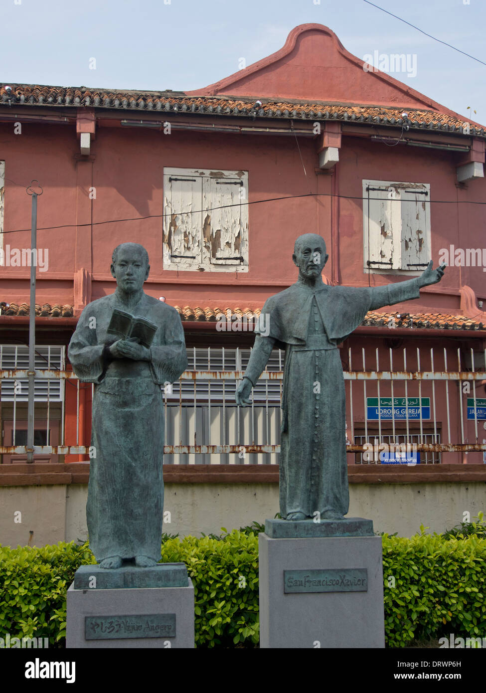 Statue of St. Francis Xavier at the catholic church in Malacca, a