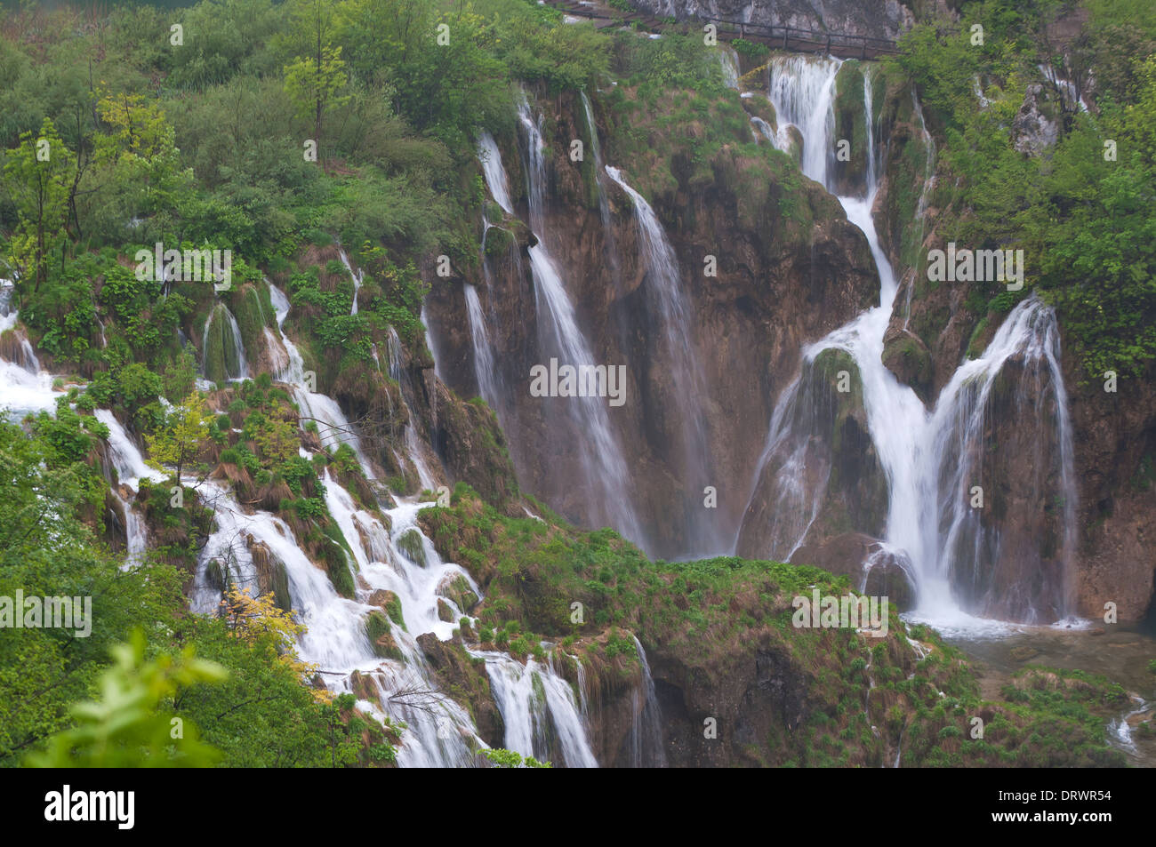Plitvice Lakes, Waterfall, Forest, National Park, Croatia Stock Photo