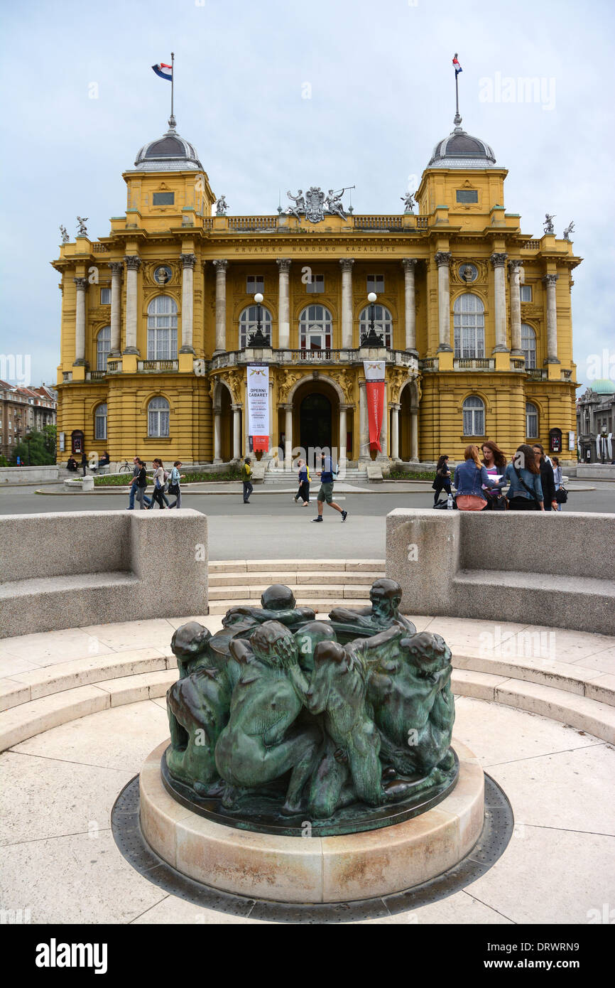 The building of Croatian National Theater in Zagreb, Croatia Stock Photo