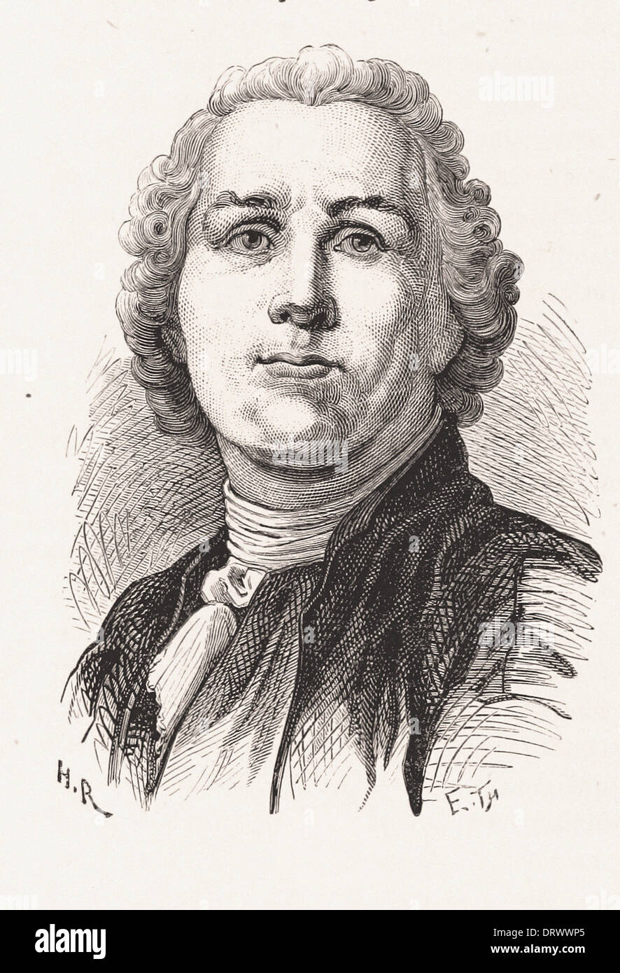 Portrait of Gluck - French engraving XIX th century Stock Photo