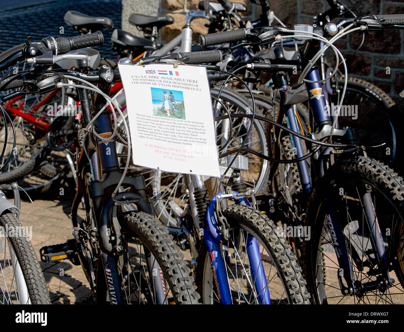 Cycle hire St.Peters Port Guernsey.Channel islands Stock Photo Alamy