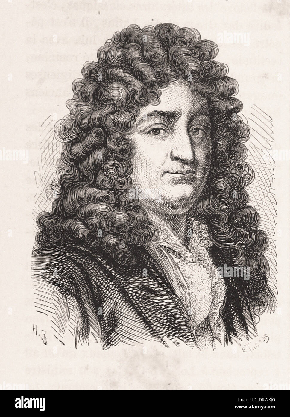 Portrait of Jean Racine - French engraving XIX th century Stock Photo ...