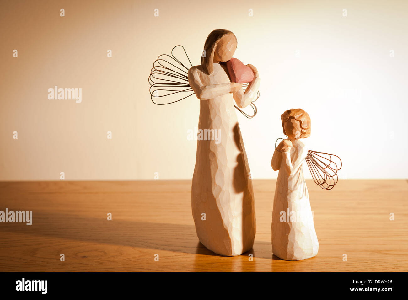 Willow Tree Angels Mother and Daughter looking at each other Stock